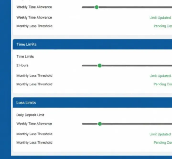 Exemple d'interface permettant de fixer des limites de dépôt et de temps de jeu